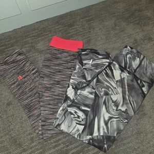 Sweaty Betty Black and Pink Leggings Set